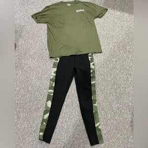 Kodi by HEB Women’s T-Shirt and Nicole Miller Sport Leggings, Both XL